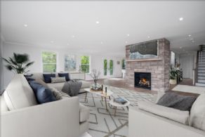 Living Room with virtually staged furnishings - Country homes for sale and luxury real estate including horse farms and property in the Caledon and King City areas near Toronto