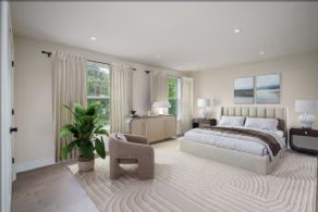 Primary Bedroom with virtually staged furnishings - Country homes for sale and luxury real estate including horse farms and property in the Caledon and King City areas near Toronto