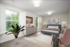 Bedroom 2 with virtually staged furnishings - Country homes for sale and luxury real estate including horse farms and property in the Caledon and King City areas near Toronto