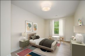 Bedroom 3 with virtually staged furniture - Country homes for sale and luxury real estate including horse farms and property in the Caledon and King City areas near Toronto