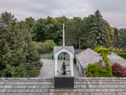 An early Ontario school bell atop the main house - Country homes for sale and luxury real estate including horse farms and property in the Caledon and King City areas near Toronto